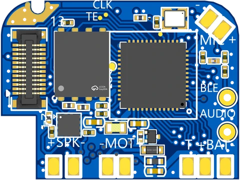 Supplied wearable-PCBA render showing board layout and component placement.
